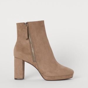 Taupe ankle boots. H & M. Size 8.5
